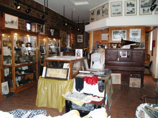 Looking towards the Office Area from the north end of the Granite Room.  This was the freight area of the old station.